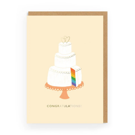 Greetings Card | "Congratulations Rainbow Wedding Cake"