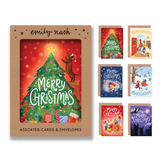 Emily Nash | Christmas Cards Multipack x6 | "A Family Christmas"