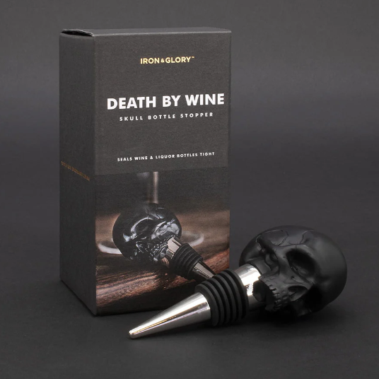 Death By Wine | Skull Bottle Stopper
