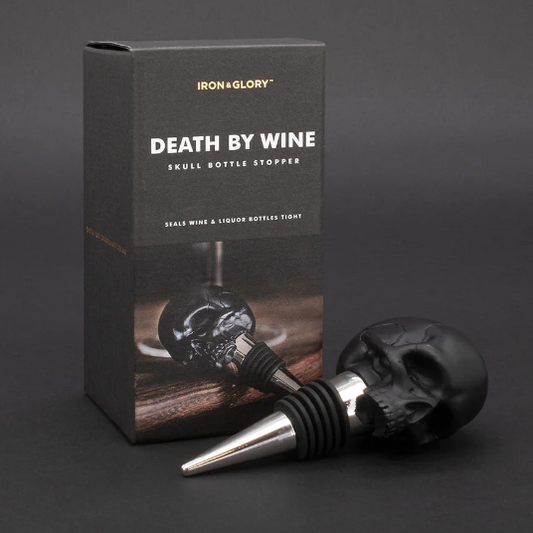 Death By Wine | Skull Bottle Stopper