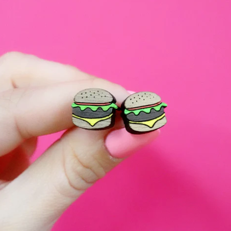 Silly Loaf | Burger Stud Earrings