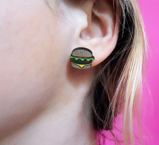 Silly Loaf | Burger Stud Earrings