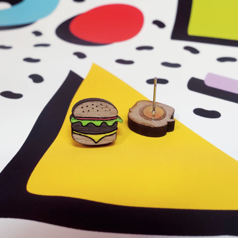 Silly Loaf | Burger Stud Earrings