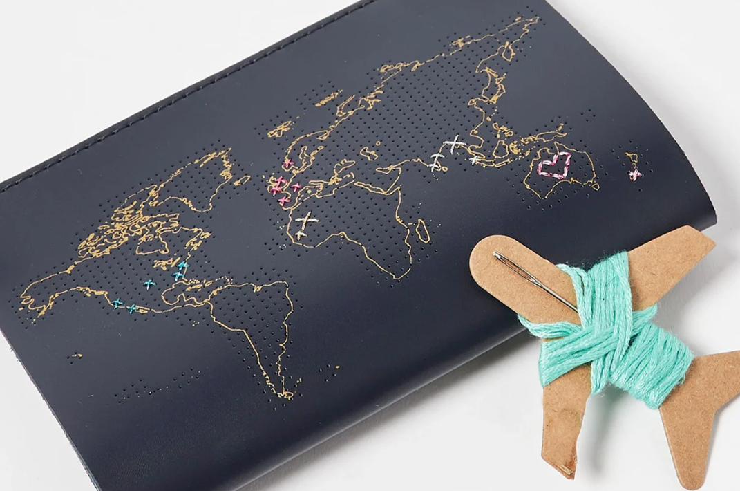 Chasing Threads | Navy Vegan Leather DIY Passport Cover | Sew Where You've Been