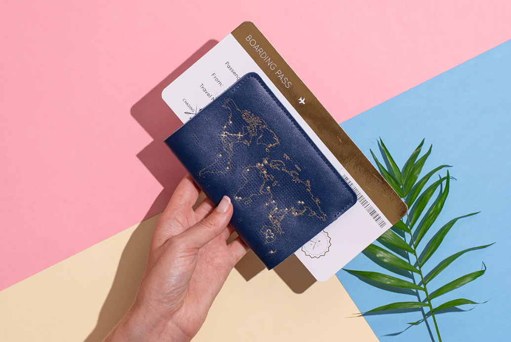 Chasing Threads | Navy Vegan Leather DIY Passport Cover | Sew Where You've Been