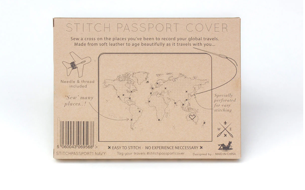 Chasing Threads | Navy Vegan Leather DIY Passport Cover | Sew Where You've Been
