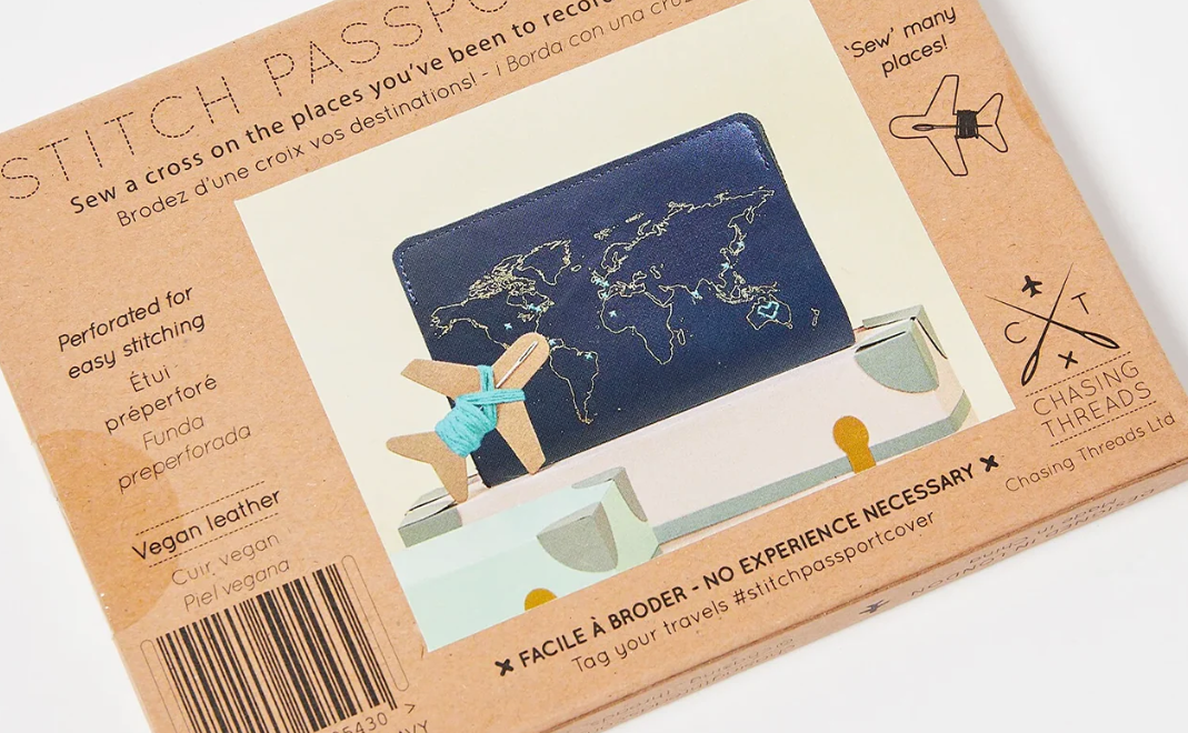Chasing Threads | Navy Vegan Leather DIY Passport Cover | Sew Where You've Been