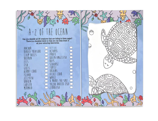 Neon Magpie | Aquatic Colouring Postcards | A-Z Of The Ocean