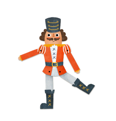 Emily Nash | Split Pin Puppet Card | Nutcracker