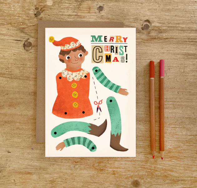 Emily Nash | Split Pin Puppet Card | Christmas Elf