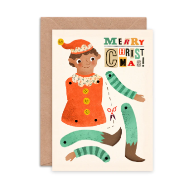 Emily Nash | Split Pin Puppet Card | Christmas Elf