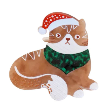 Hair Claw | Christmas | Ginger Cat