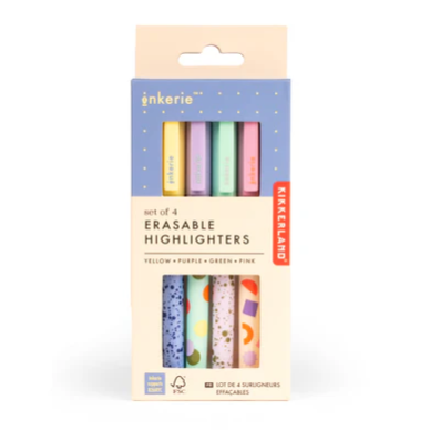 Kikkerland | Inkerie | Erasable Highlighters (Set of 4)