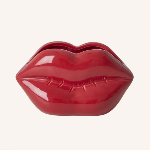 Rice | Lips Ceramic Vase | Red