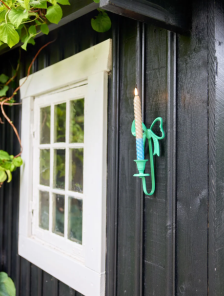 Rice | Bow Metal Candle Holder | Green