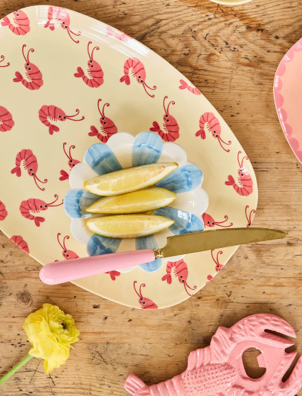 Rice | Melamine Rectangular Plate | New Shrimp Print