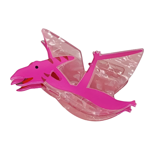 Hair Claw | Pink Flying Dinosaur
