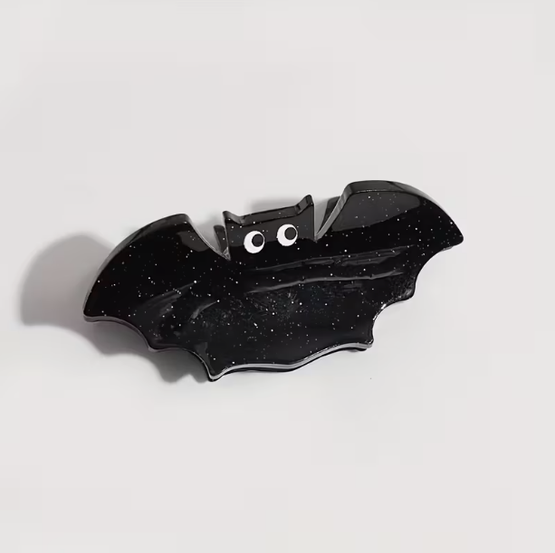 Mini Halloween Hair Claw | Glitter Bat 6cm