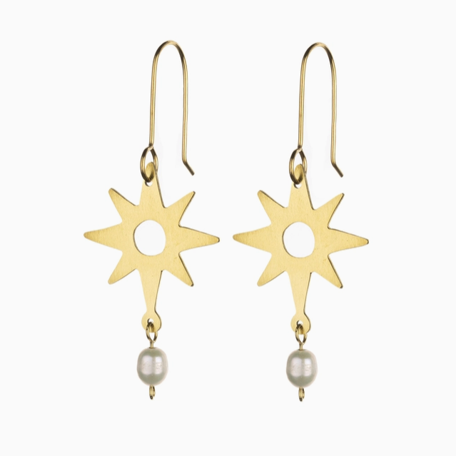 Just Trade | Starburst Pearl Earrings