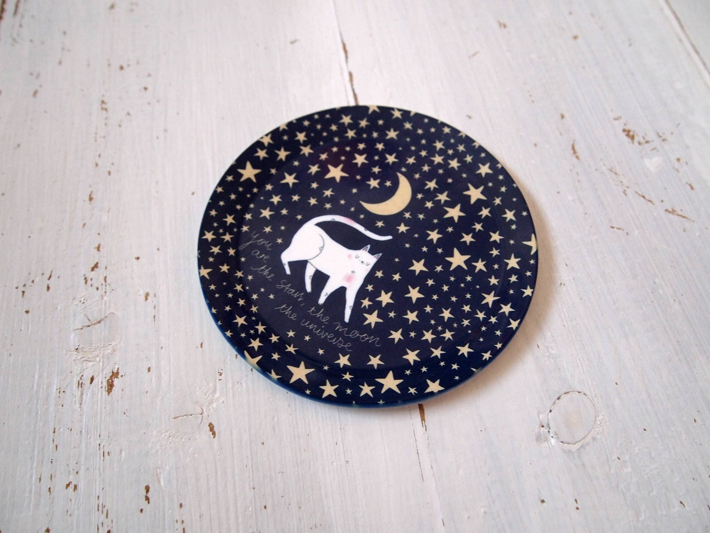 I Like Cats | Trinket Dish | Cat moon & stars