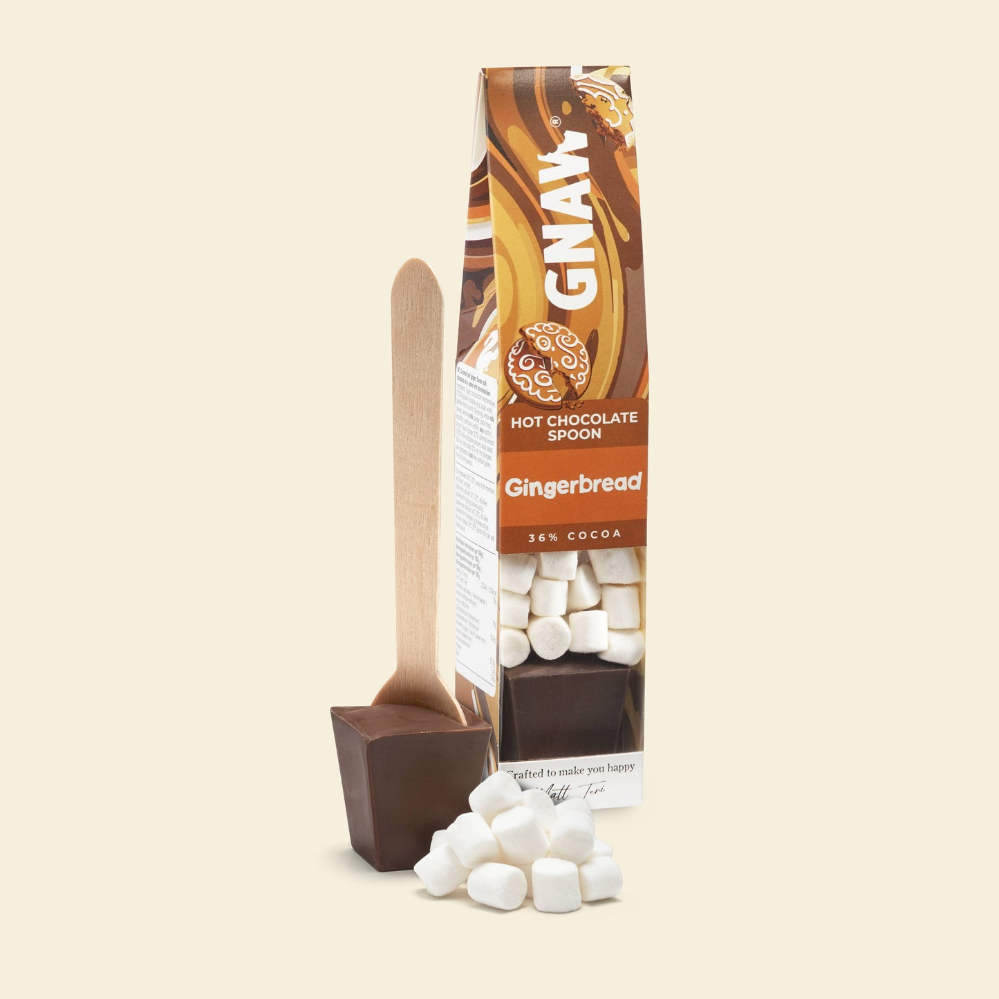 GNAW | Hot Chocolate Spoon With Marshmallows | Gingerbread