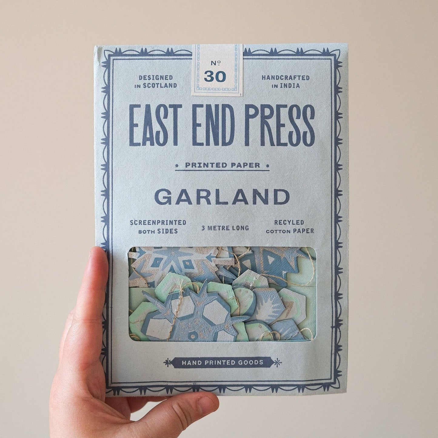 East End Press | Paper Sewn Garland | Snowflakes