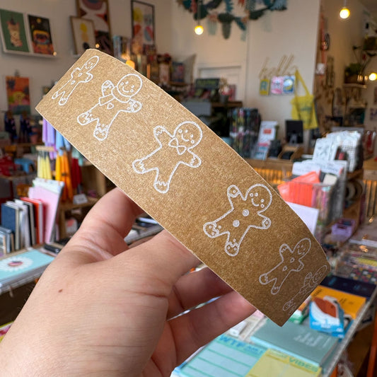 Cascayde | Paper Tape 24mm Wide x 50m Long | Gingerbread Men