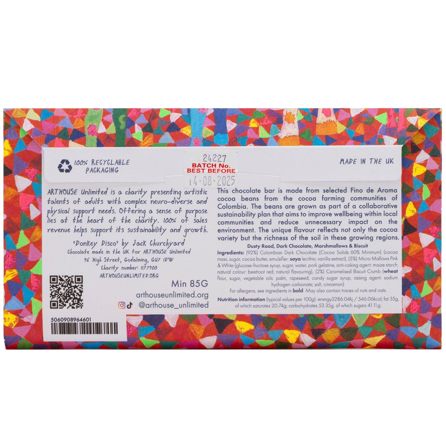 ARTHOUSE Unlimited | Dusty Road, Silky Dark, Marshmallows & Biscuit Chocolate Bar