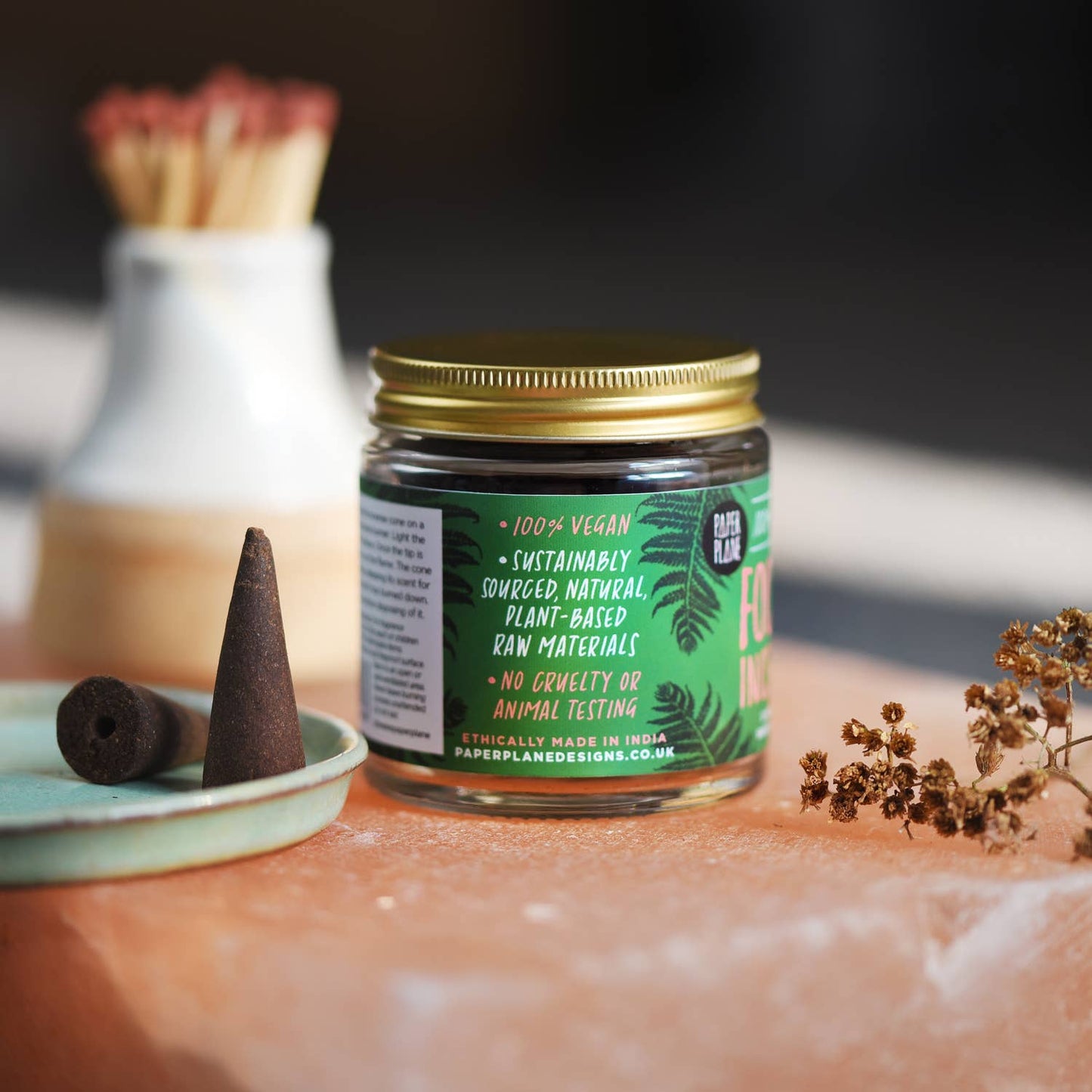 Paper Plane | Focus Jar of Incense Cones