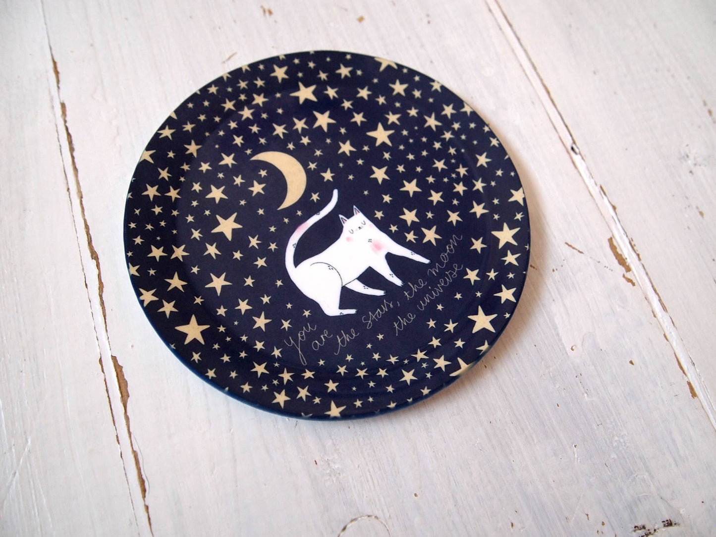 I Like Cats | Trinket Dish | Cat moon & stars