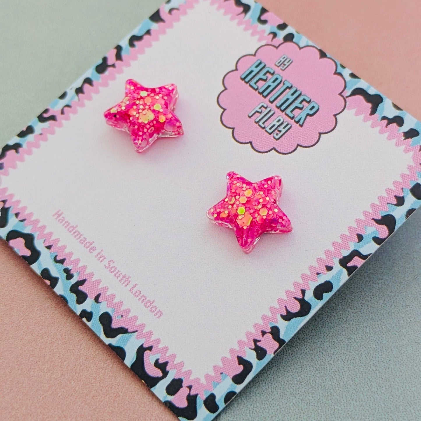 By Heather Filby | Glitter Stud Earrings | Star