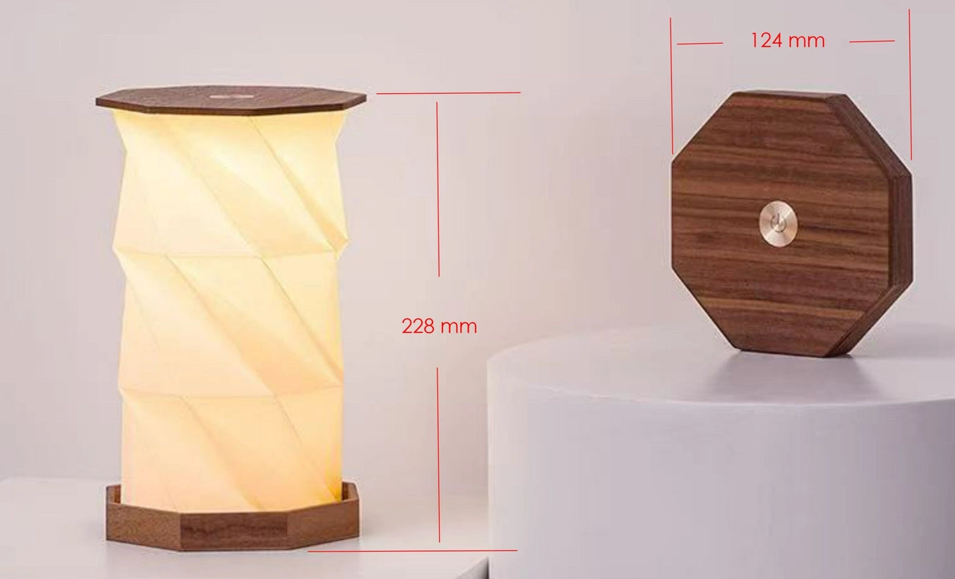 Gingko | Twist Hexagon Lamp | Black
