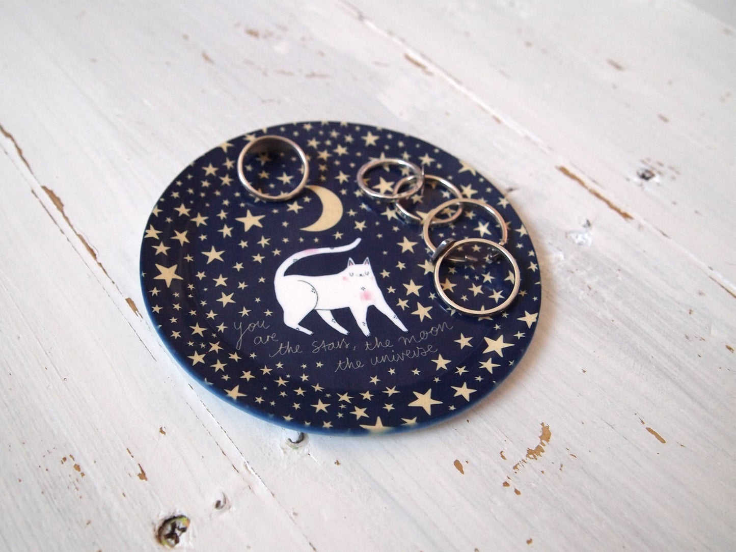 I Like Cats | Trinket Dish | Cat moon & stars