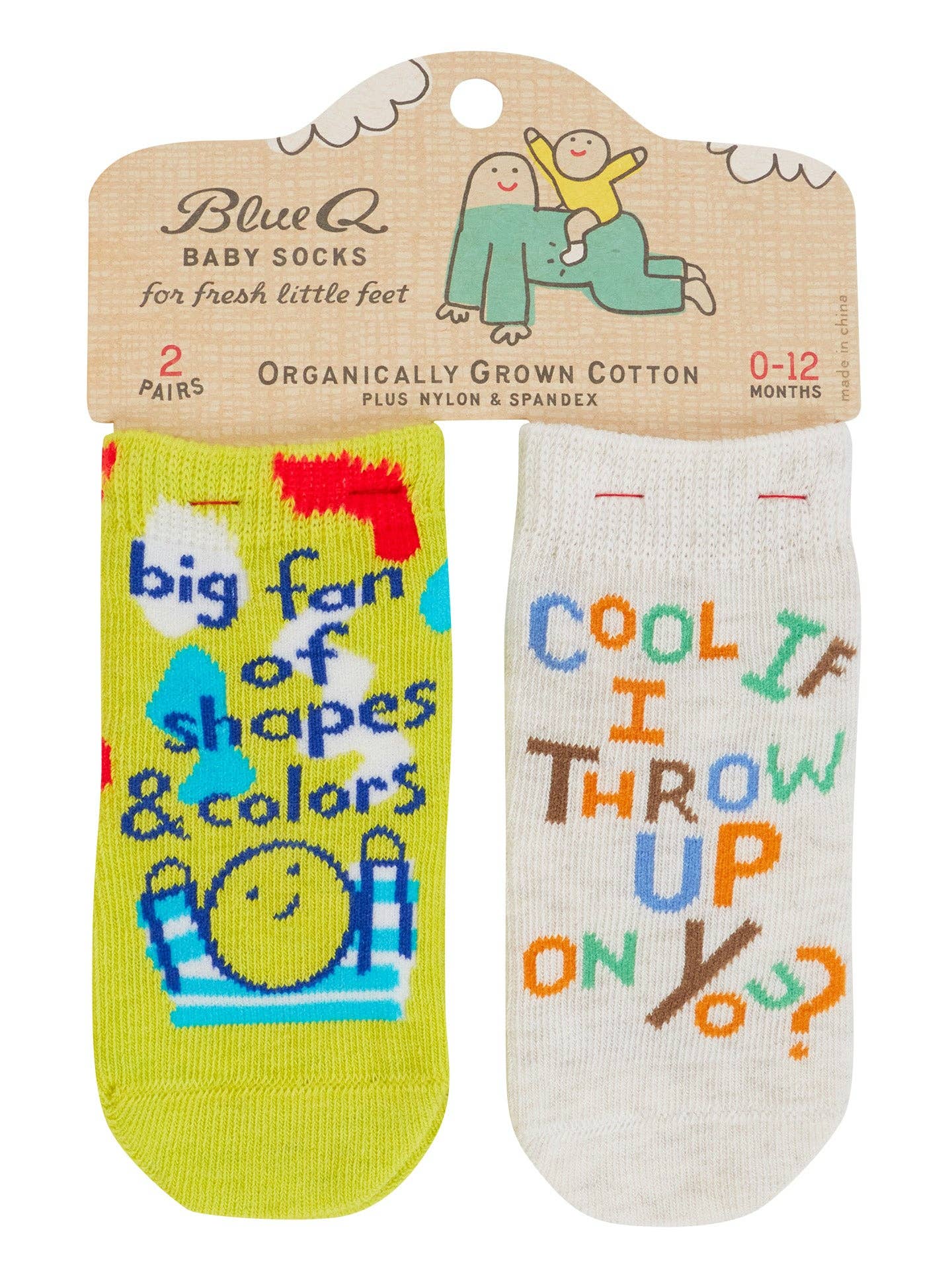 Blue Q | Baby Socks | ShapesColors/ThrowUp BabySocks