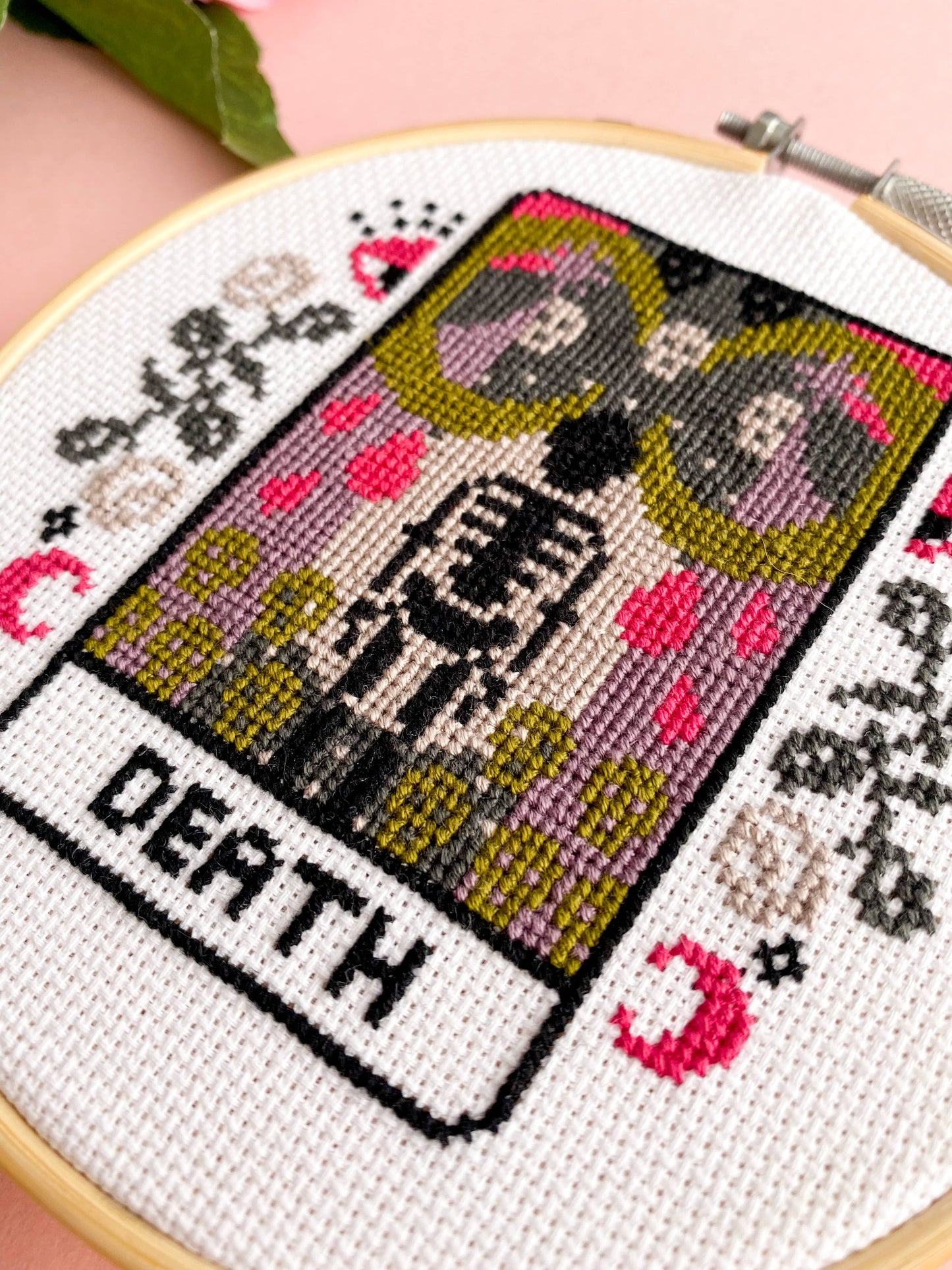 Innocent Bones | Cross Stitch Kit | Death Tarot Card