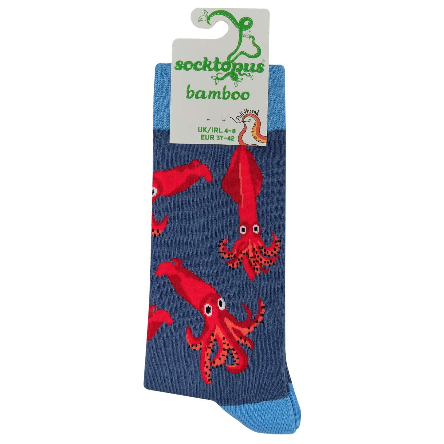 Socktopus | Squid Bamboo Socks | Blue | L UK 9-12