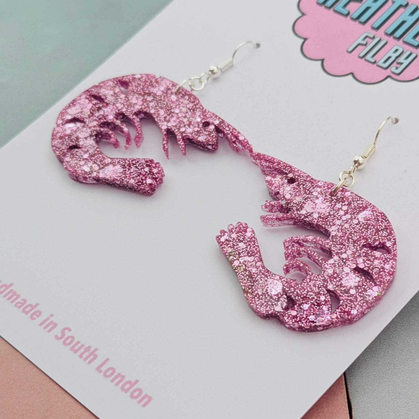 By Heather Filby | Glitzy Glitter Earrings | Shrimp