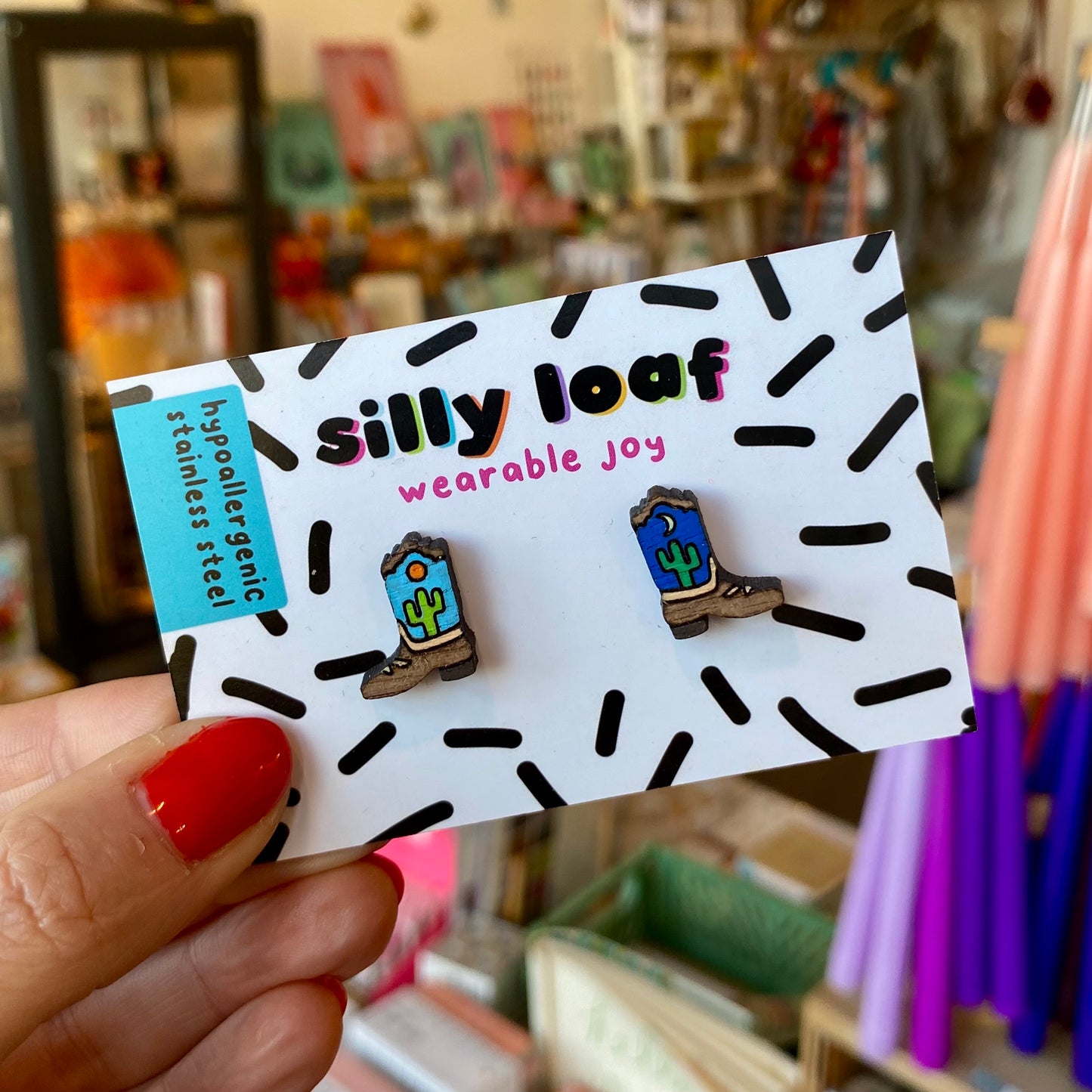 Silly Loaf | Cowboy Boots Stud Earrings