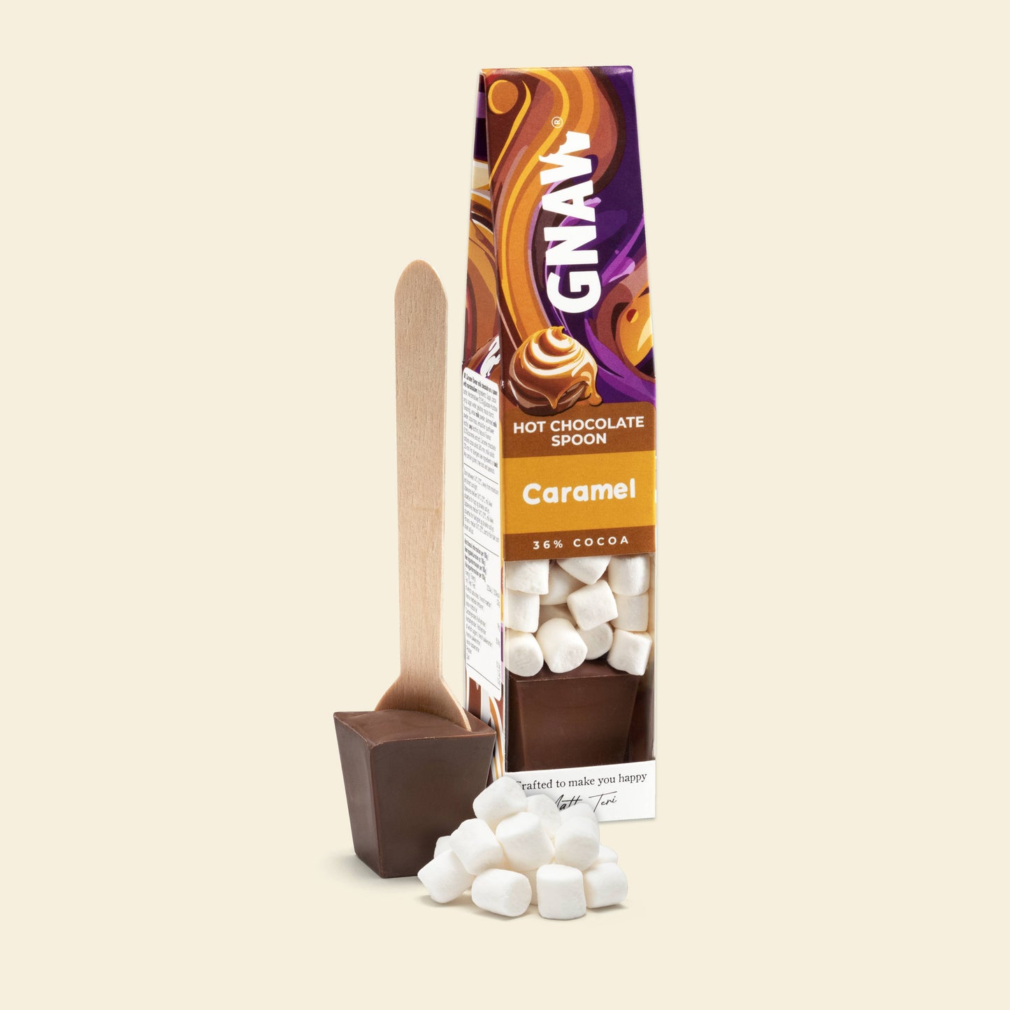 GNAW | Hot Chocolate Spoon With Marshmallows | Caramel