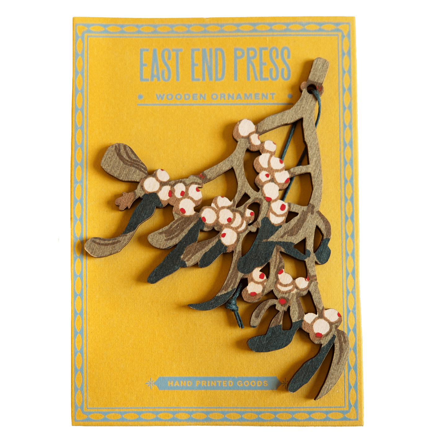 East End Press | Wooden Ornament | Mistletoe