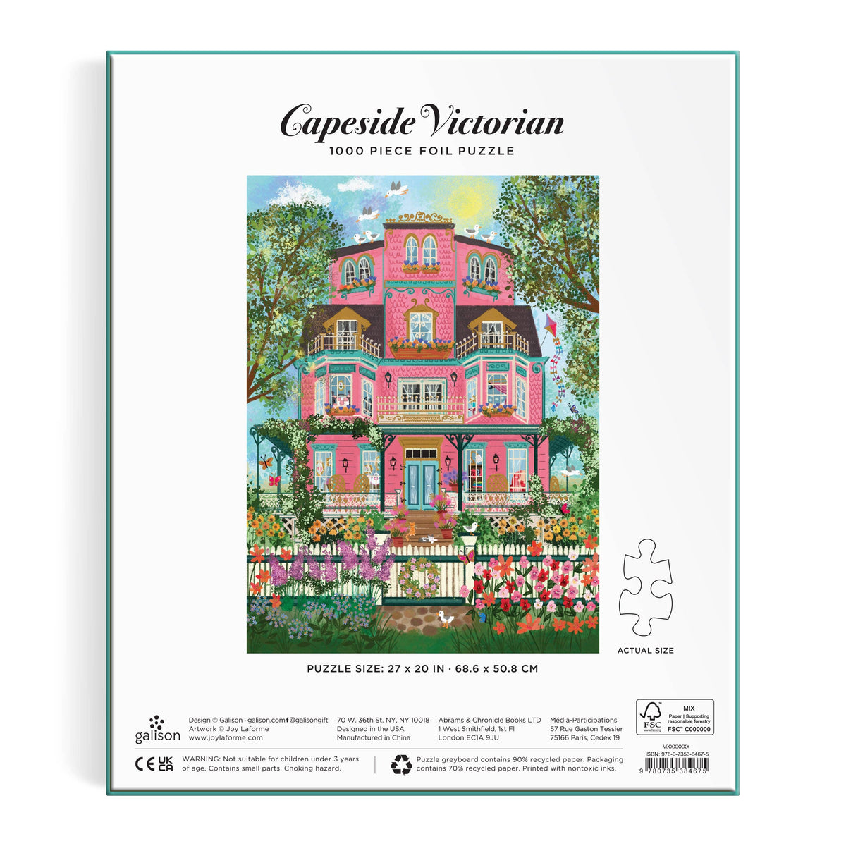 Jigsaw | 1000 Piece Foil Puzzle | Capeside Victorian Pink House