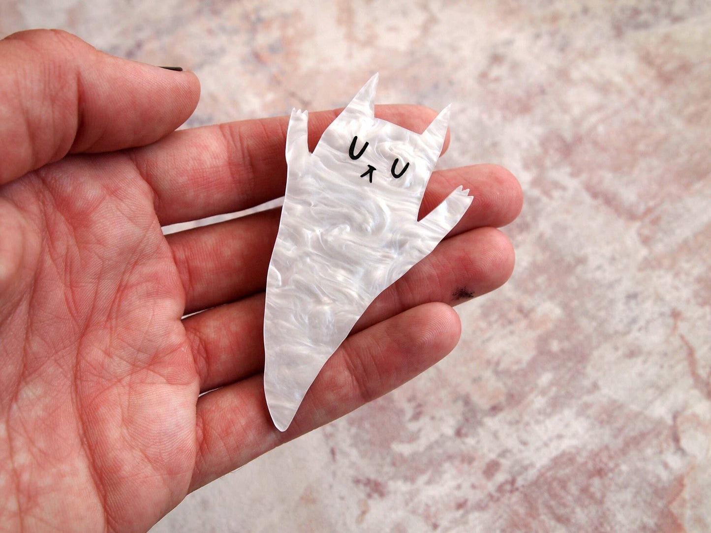 I Like Cats | Laser Cut Acrylic Brooch | Ghost Cat