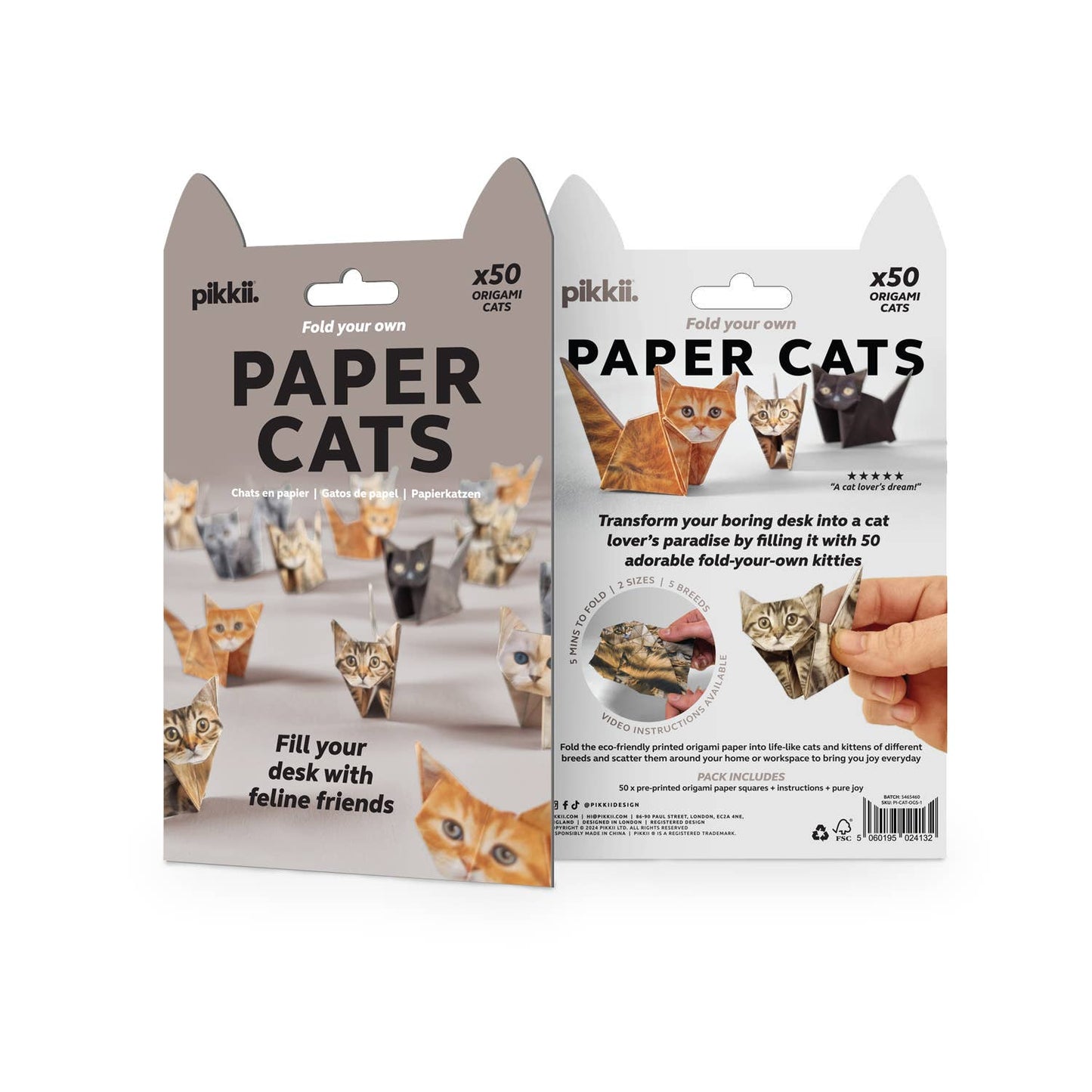 Pikkii | Cute DIY Origami Kit | Paper Cats