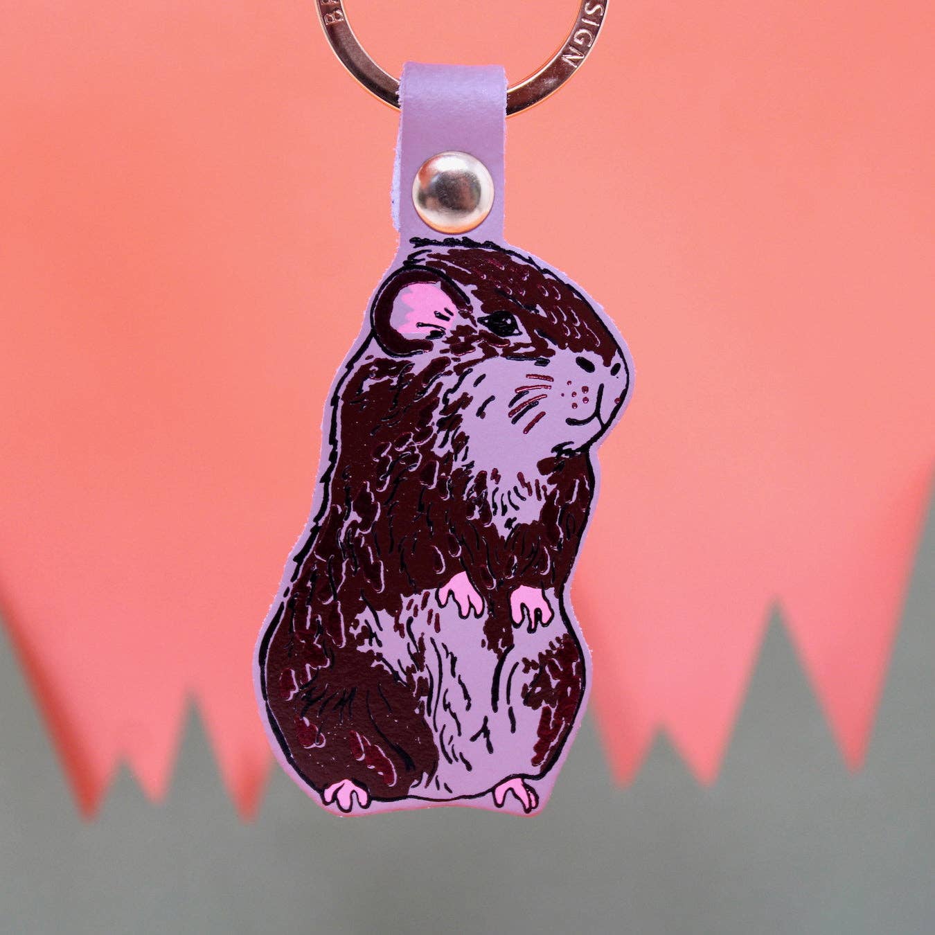 Ark | Guinea Pig Keyring | Pale Pink