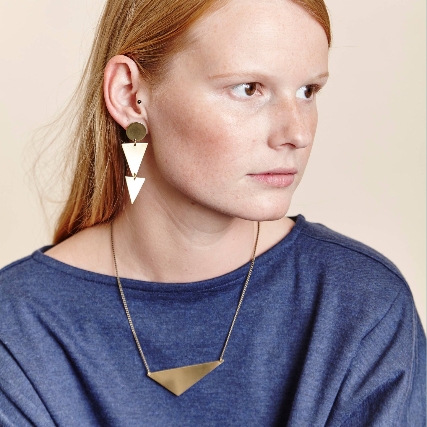 Just Trade | Geometric Offset Triangle Necklace