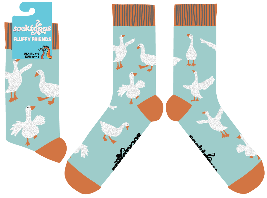 Socktopus | Fluffy Silly Goose Socks | S UK 4-8