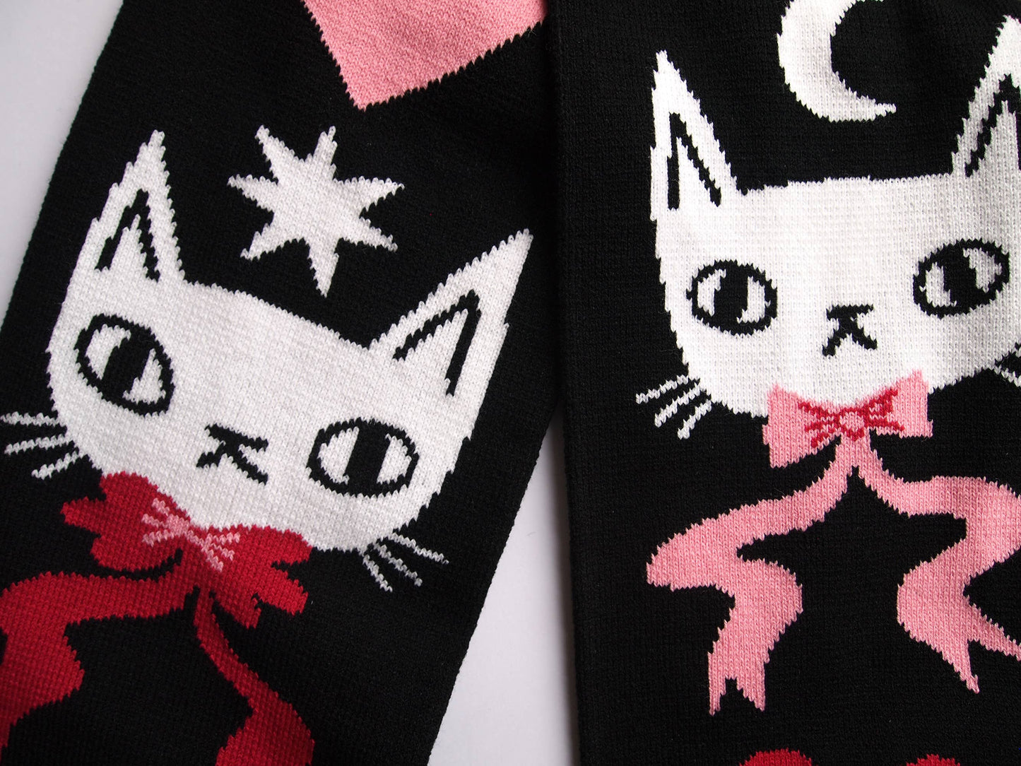 I Like Cats | I like cats knitted scarf, black scarf with cats