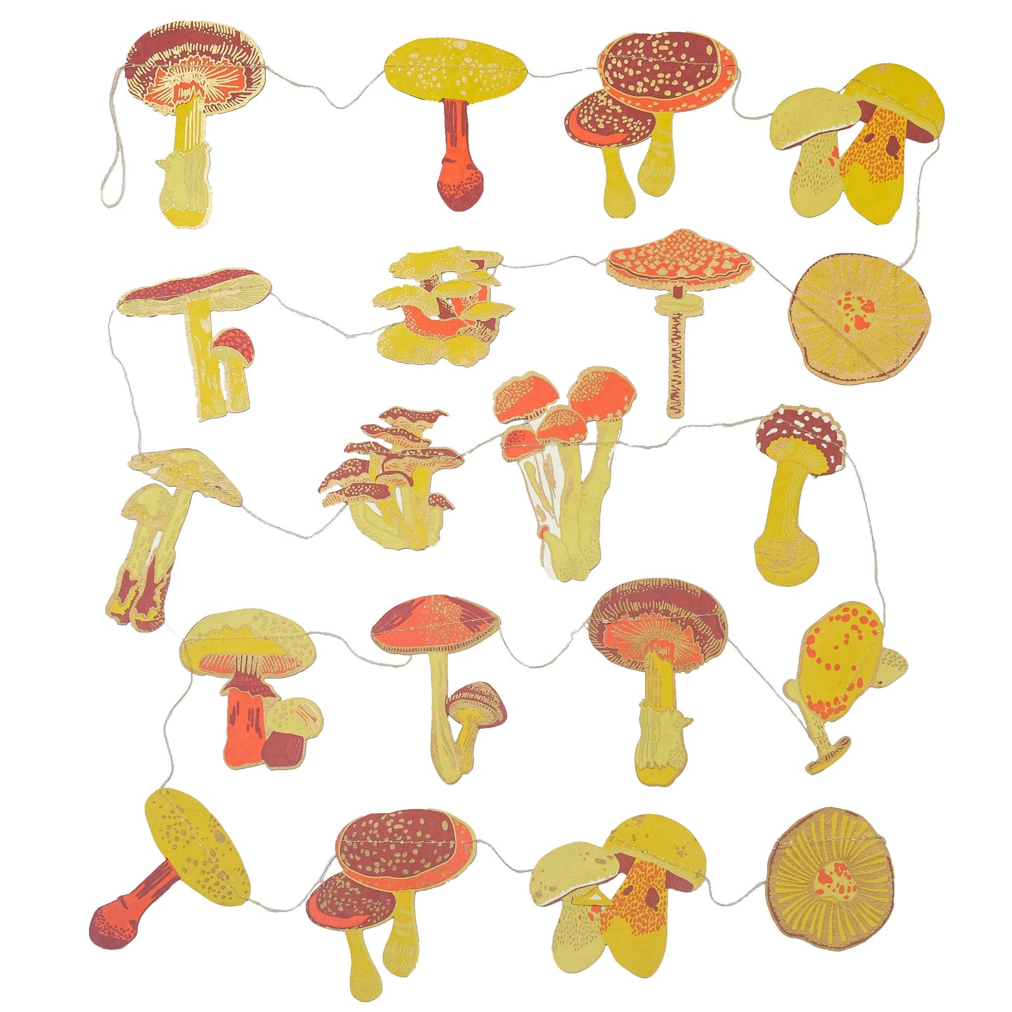 East End Press | Paper Sewn Garland | Mushroom