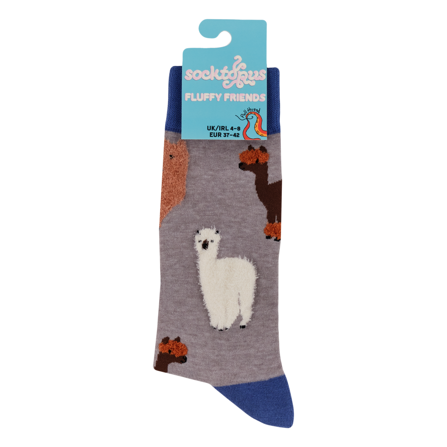 Socktopus | Fluffy Alpaca Socks | Grey | S UK 4-8