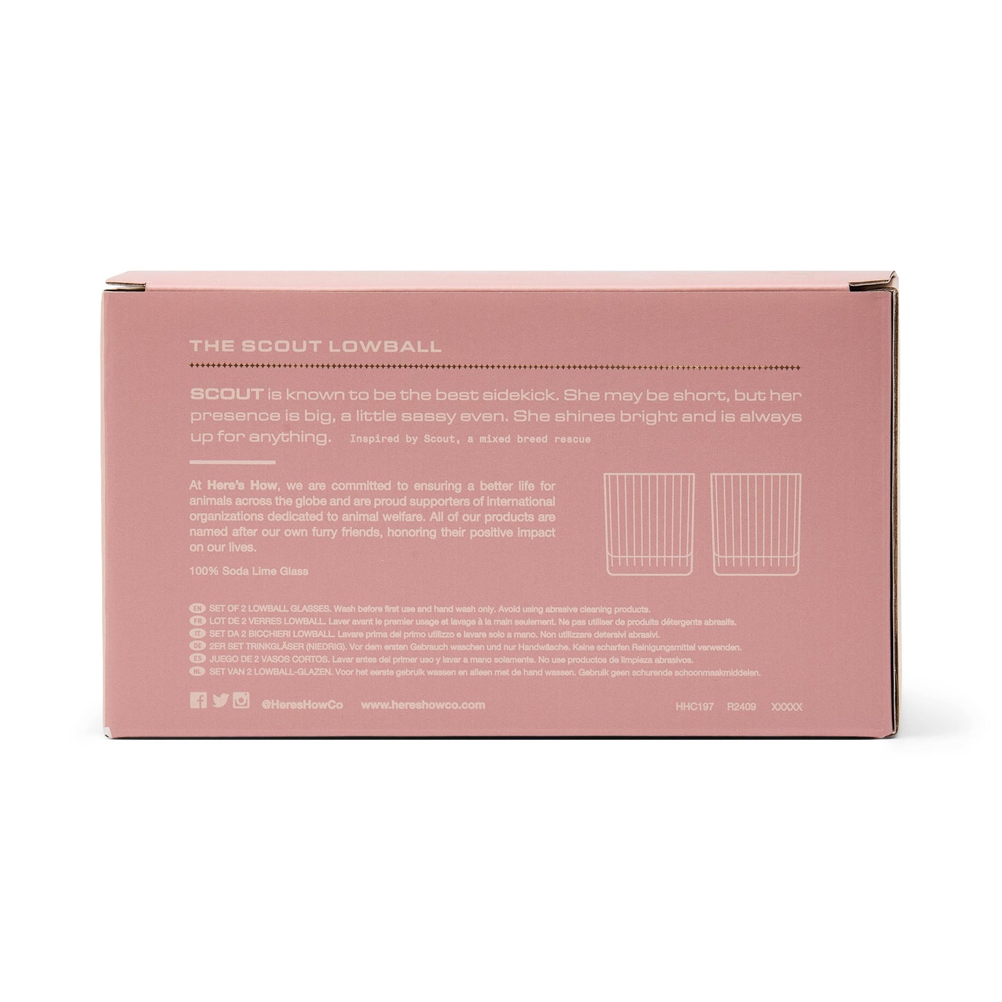 Designworks Collective | The Scout Lowball Glass - Set of 2 | Blush Pink